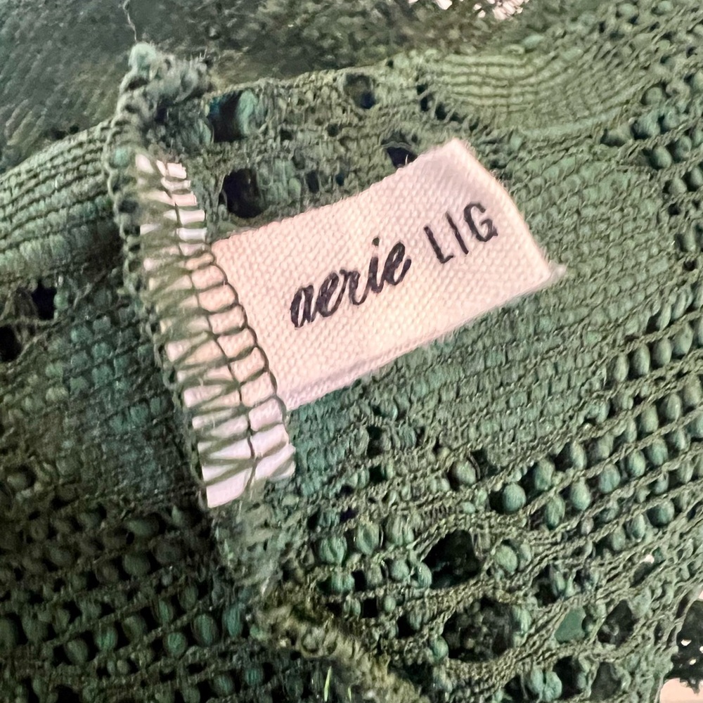 aerie Bralette Green Lace Padded Racerback - Picture 9 of 9